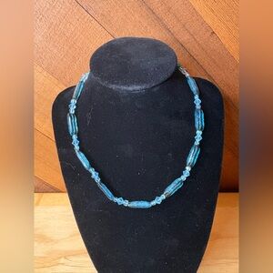 Ocean Blue Glass Bead Necklace